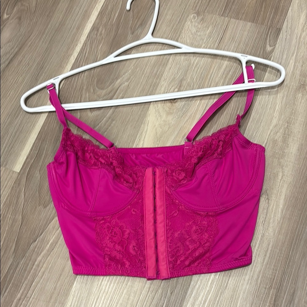 Elegant Pink Lace Bralette